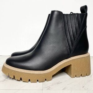 Dolce Vita Harte H2O Black Leather Heeled Bootie 8 1/2